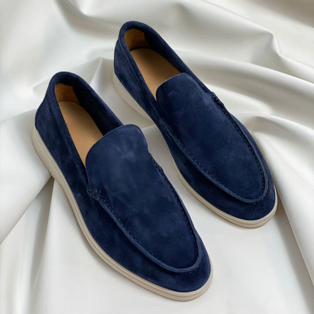 Men’s Suede-Look Slip-On Loafers with Low-Profile Flat Sole