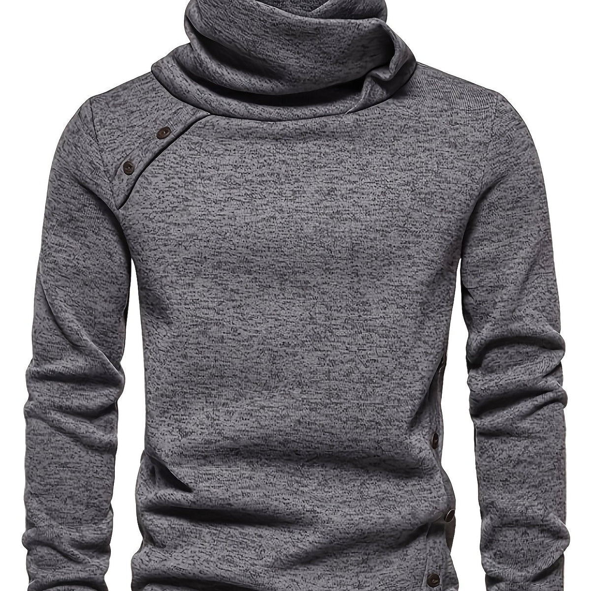 Ellis | Men's Slouch-Neck Button-Detail Jumper