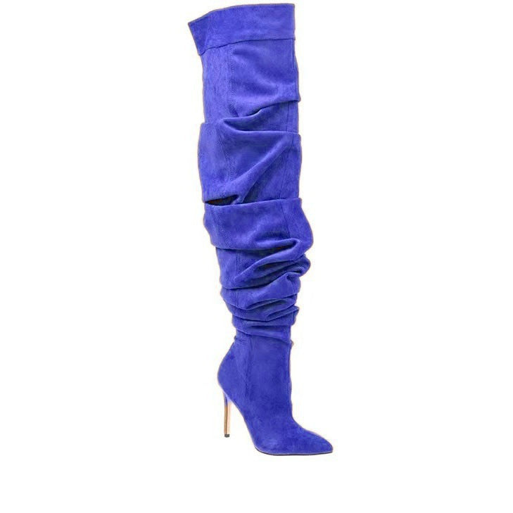 Knee-High Boots in Denim