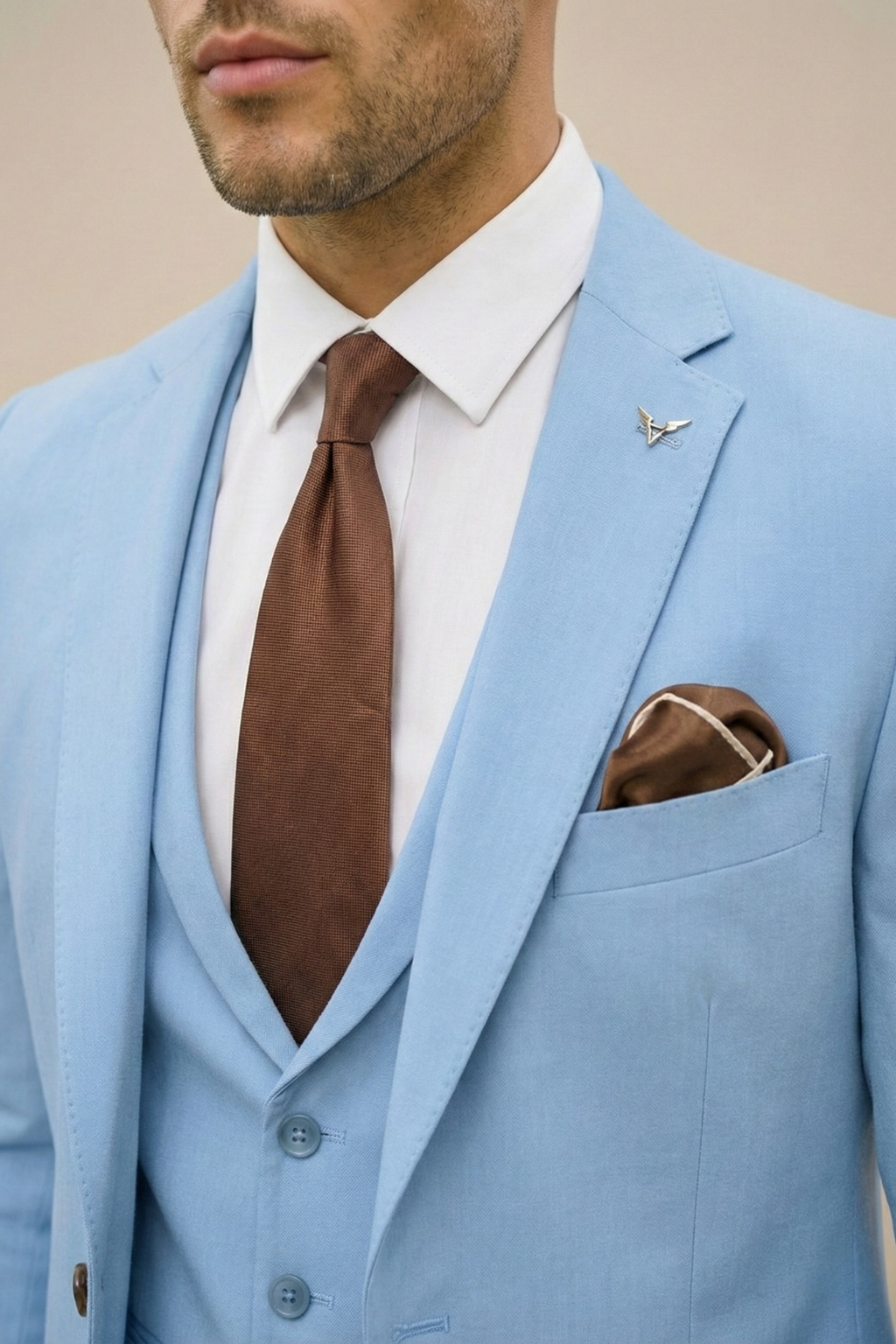 Men's Three Piece Suit Woven Fabric Notch Lapel Slim Fit Wedding