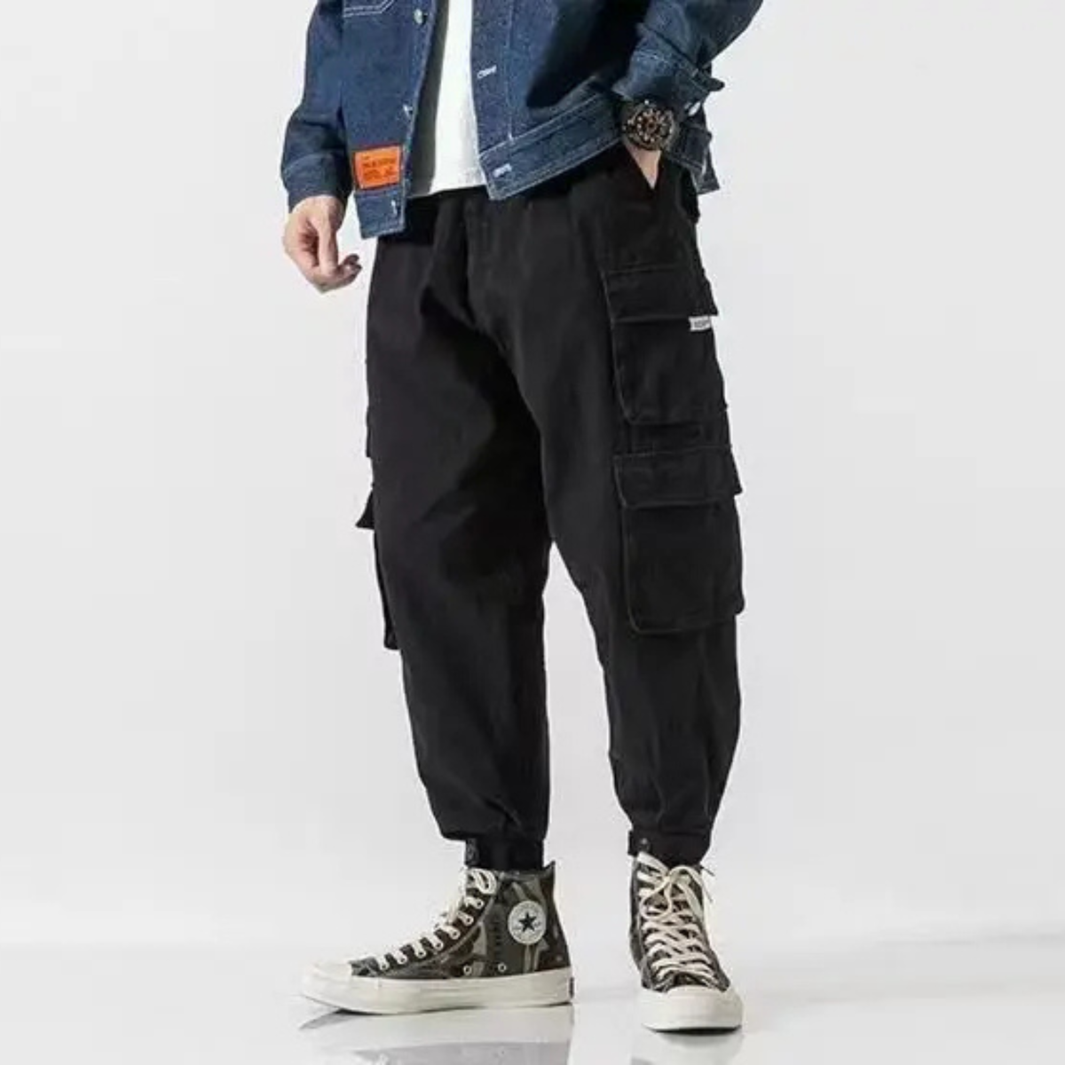 Wallace | Men's Tapered Cargo Trousers with Flap Pockets – original product image 10