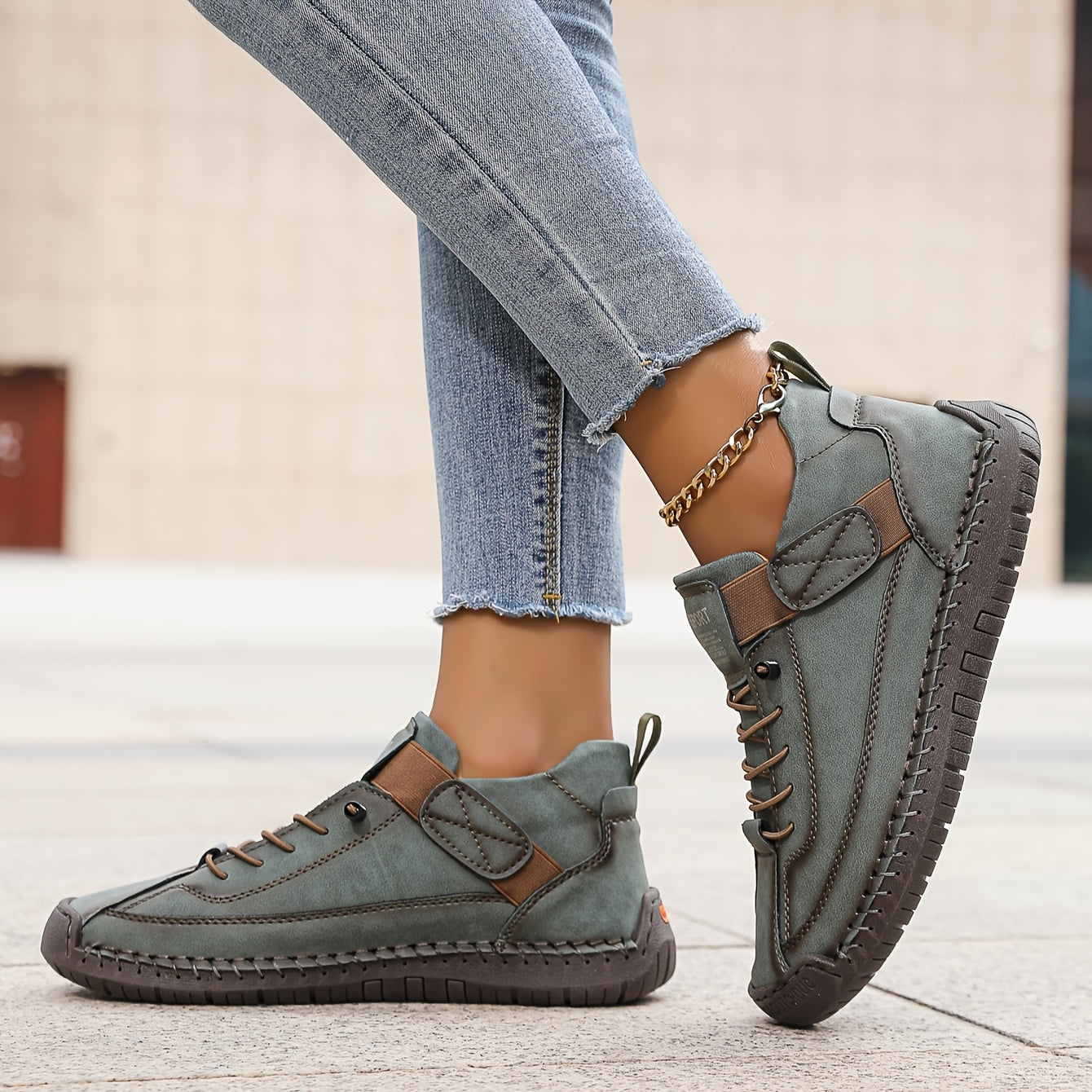 Women's Orthopedic Sneakers Velcro Strap Cushioned Sole Lightweight Casual