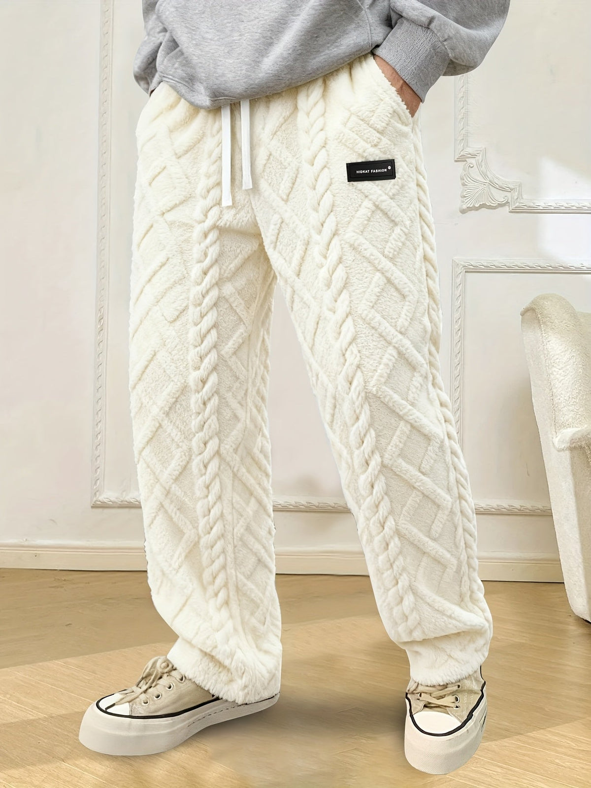 Thatcher | Men's Cosy Textured Drawstring Joggers - image 9