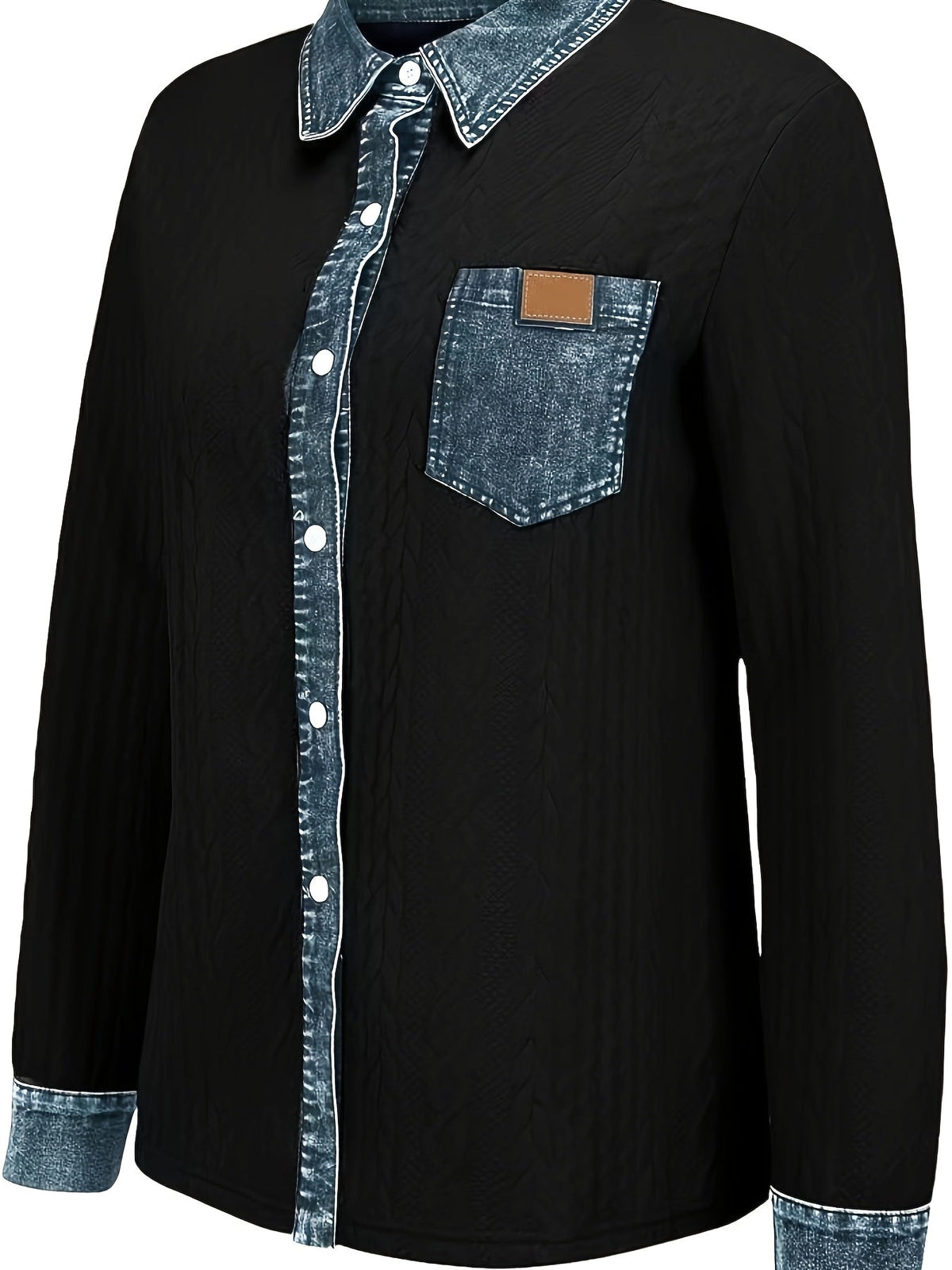 Tabitha | Women's Textured Contrast Button Cardigan