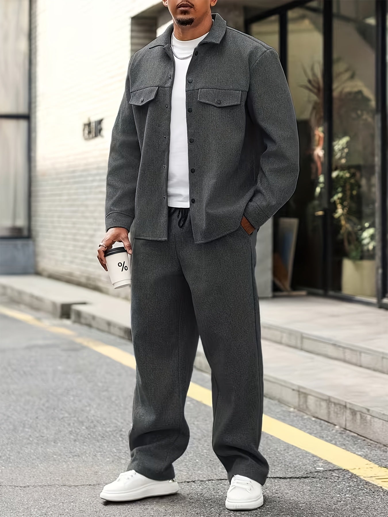 Men's Two Piece Set Zip Front Regular Fit