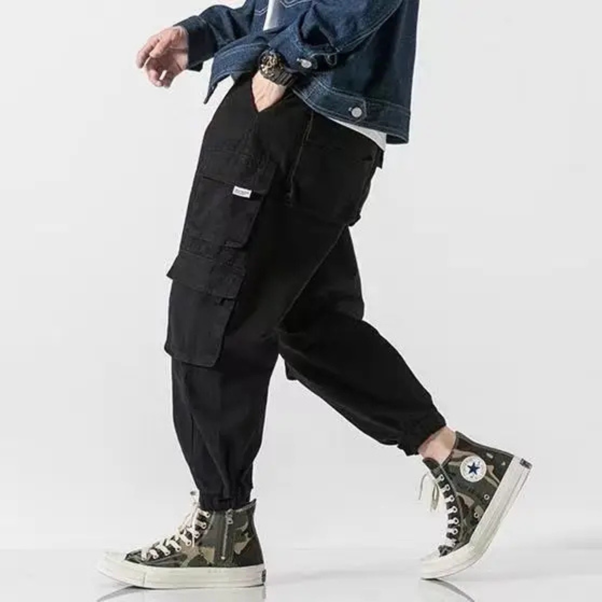 Wallace | Men's Tapered Cargo Trousers with Flap Pockets – original product image 8