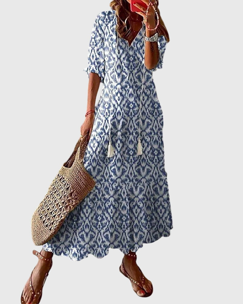 Women's Maxi Dress Cotton Bohemian Vintage Patchwork