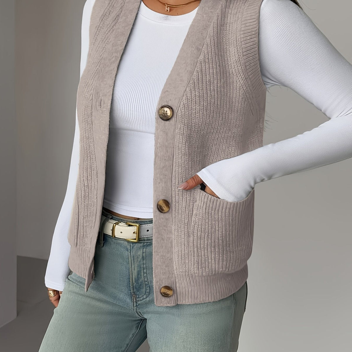 Phoebe | Women's Button-Front Knit Vest