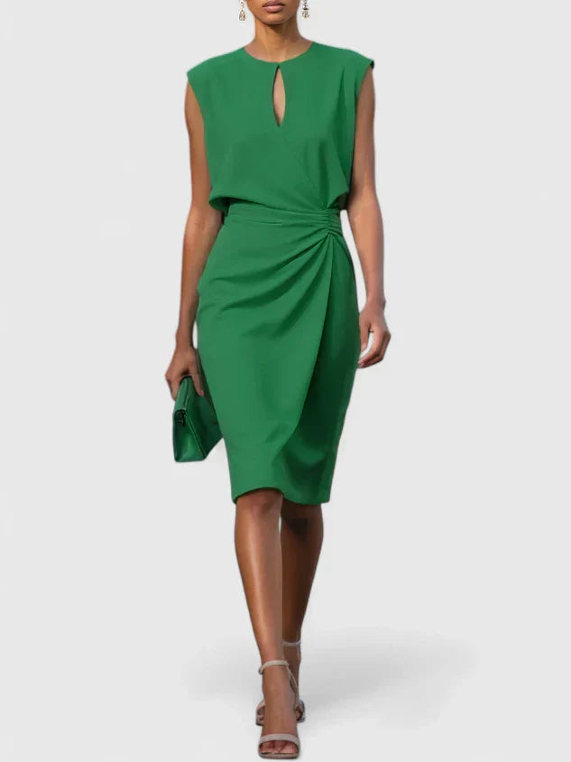 Women's Dress Crepe Sleeveless Fitted Knee Length