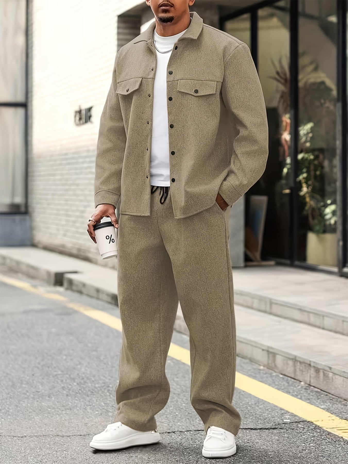 Men's Two Piece Set Zip Front Regular Fit