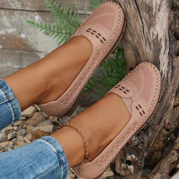 Women's Shoe Suede Slip On Flat Cushioned Footbed