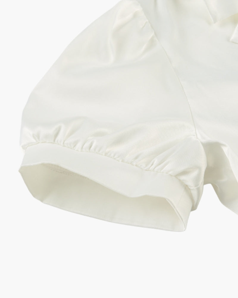 Pearl / Satin Co-Ord Set with Blouse & A-Line Midi Skirt