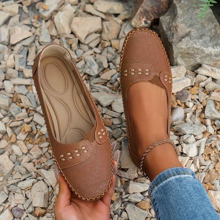 Women's Shoe Suede Slip On Flat Cushioned Footbed
