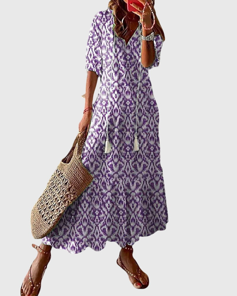 Women's Maxi Dress Cotton Bohemian Vintage Patchwork