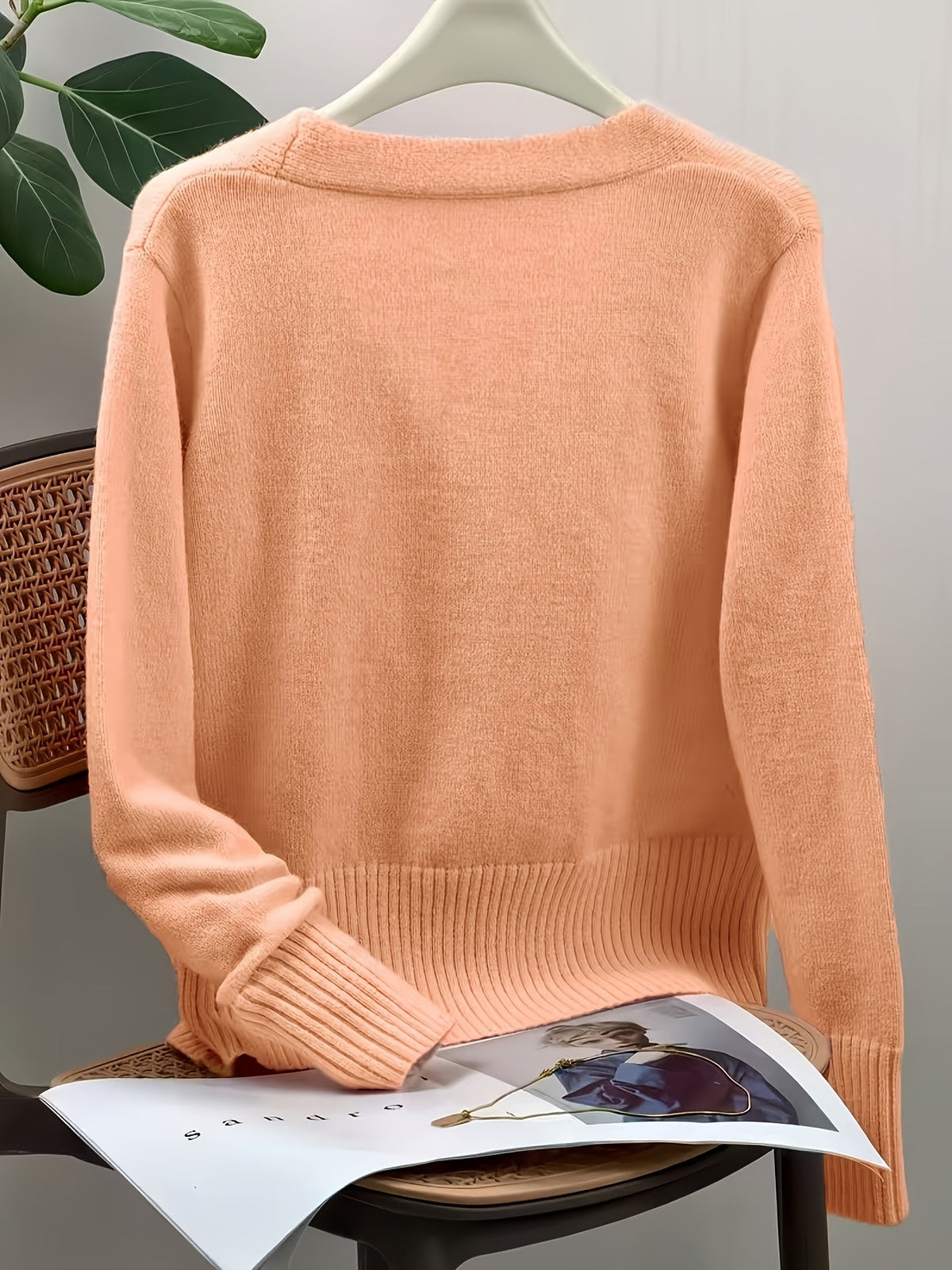 Genevieve | Women's Heart-Button V-Neck Cardigan