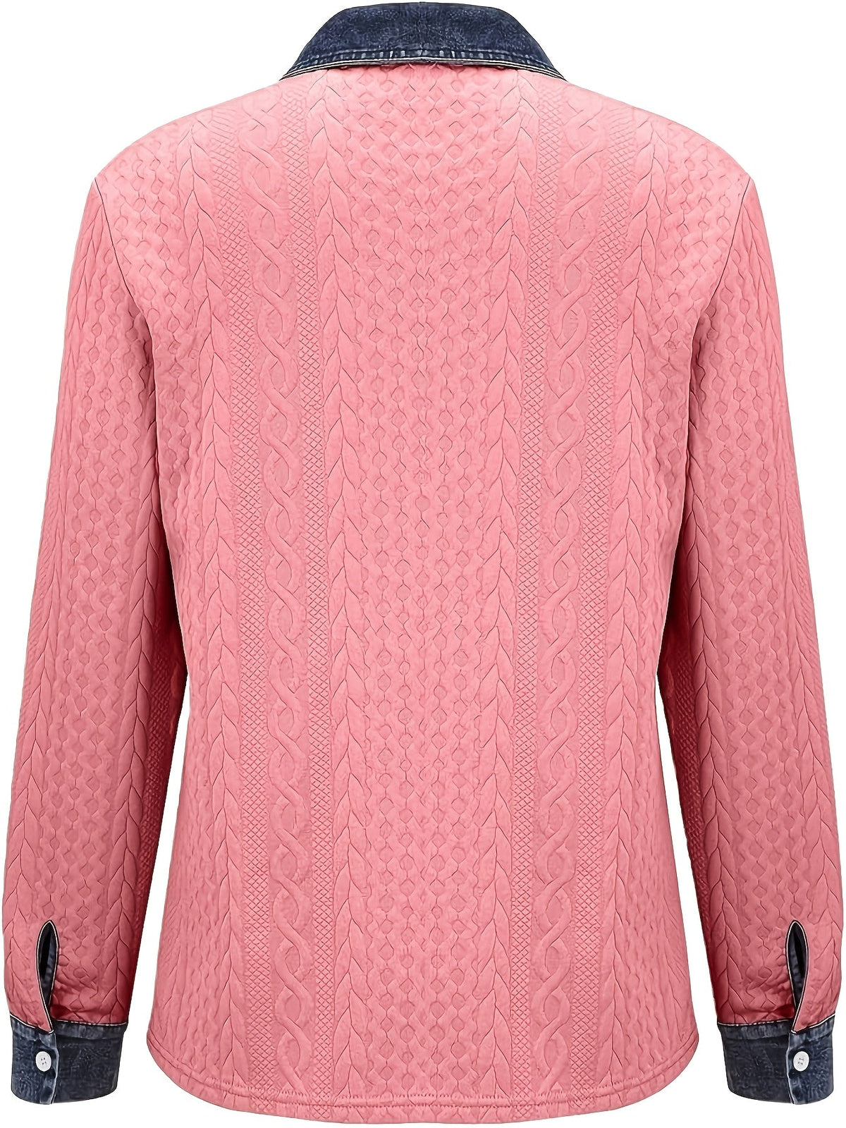 Tabitha | Women's Textured Contrast Button Cardigan