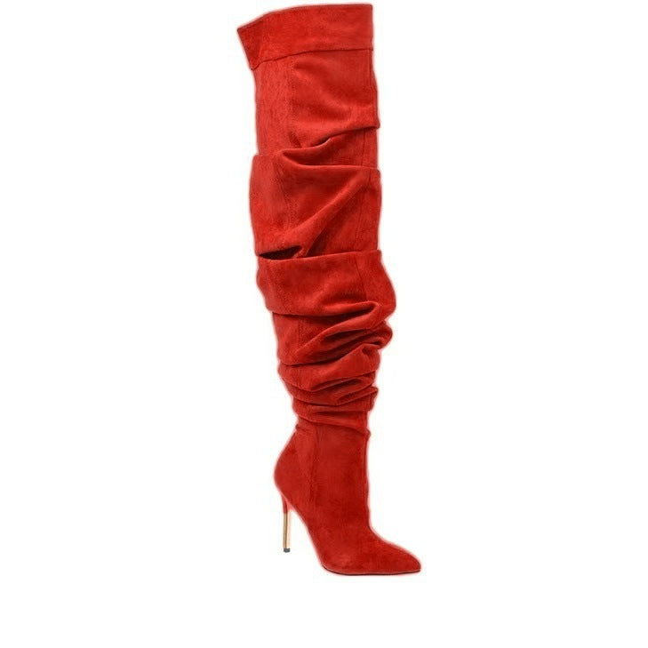 Knee-High Boots in Denim