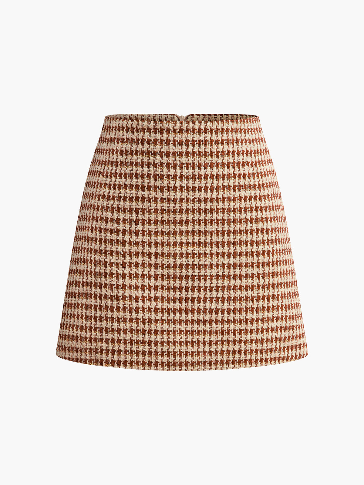 Mini Skirt A-Line in Textured Fabric with High Waist