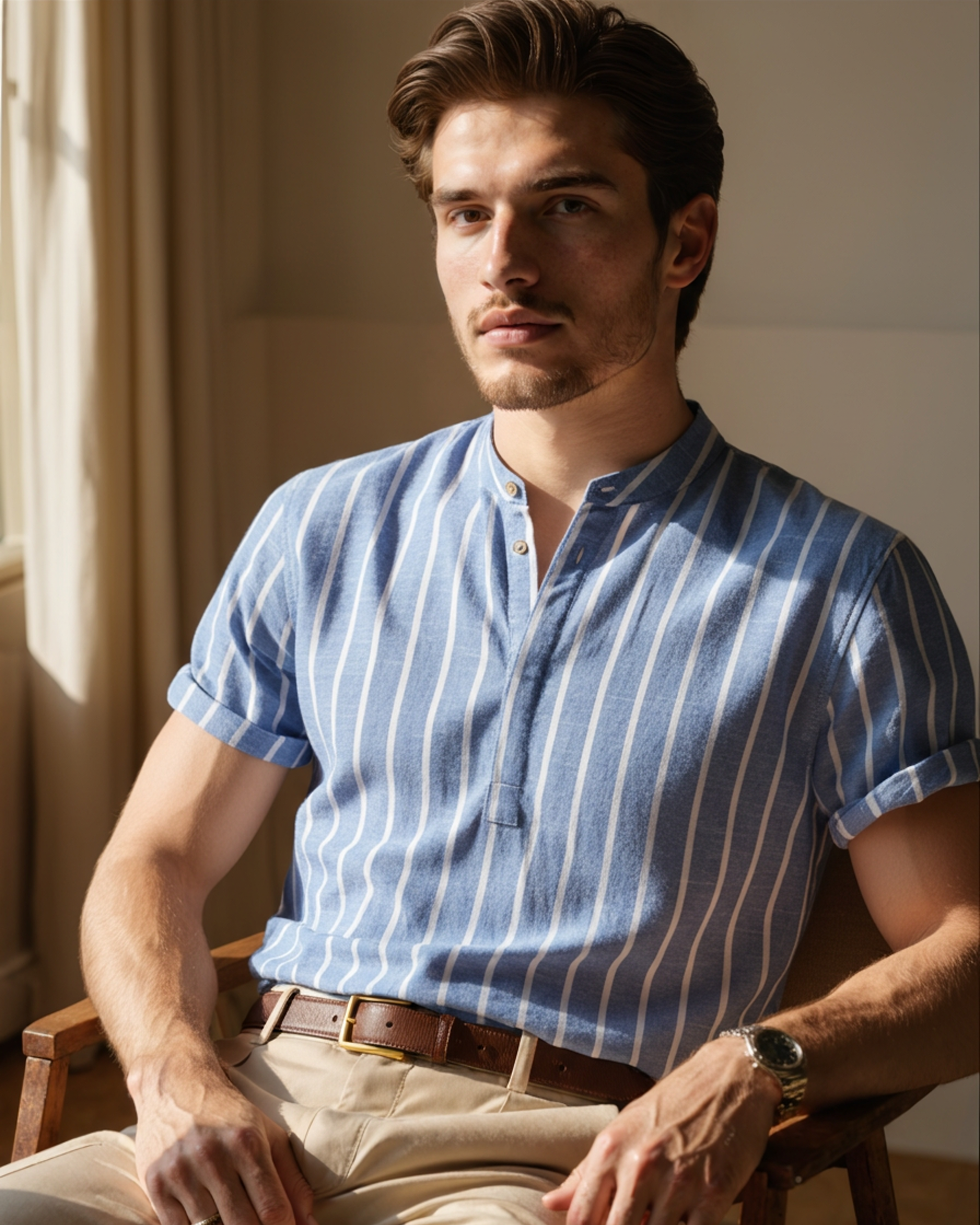 Bari / Men’s Striped Sailor Polo Shirt