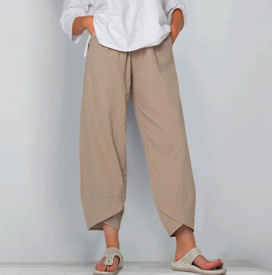 Women's Pants Cotton Blend Lightweight Breathable Elastic Waist