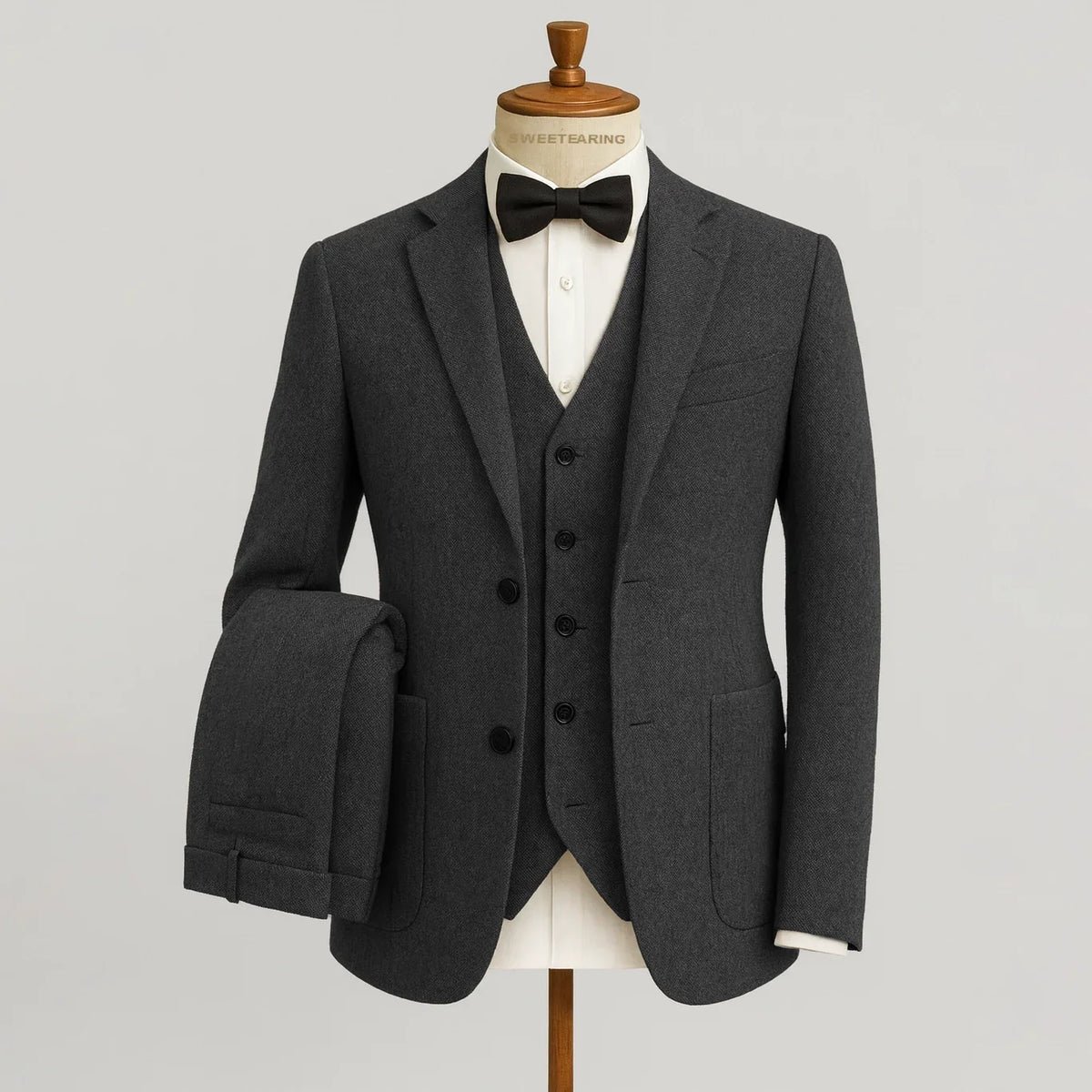 Montgomery | Men's Tweed-Style Three-Piece Wedding Suit - product photo 23