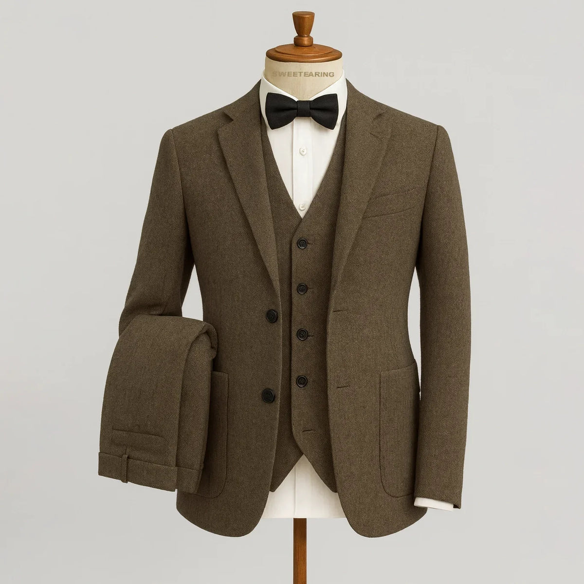 Montgomery | Men's Tweed-Style Three-Piece Wedding Suit – original product photograph 2