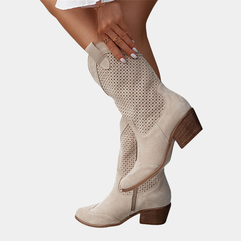 Cowboy Style Orthopedic Boots Women Faux Leather Cushioned Insole