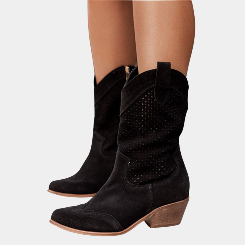 Cowboy Style Orthopedic Boots Women Faux Leather Cushioned Insole