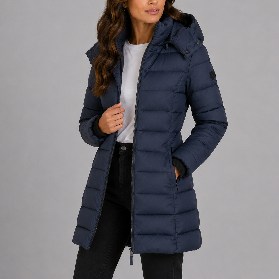 Women's Puffer Jacket Hooded Quilted Winter Wear