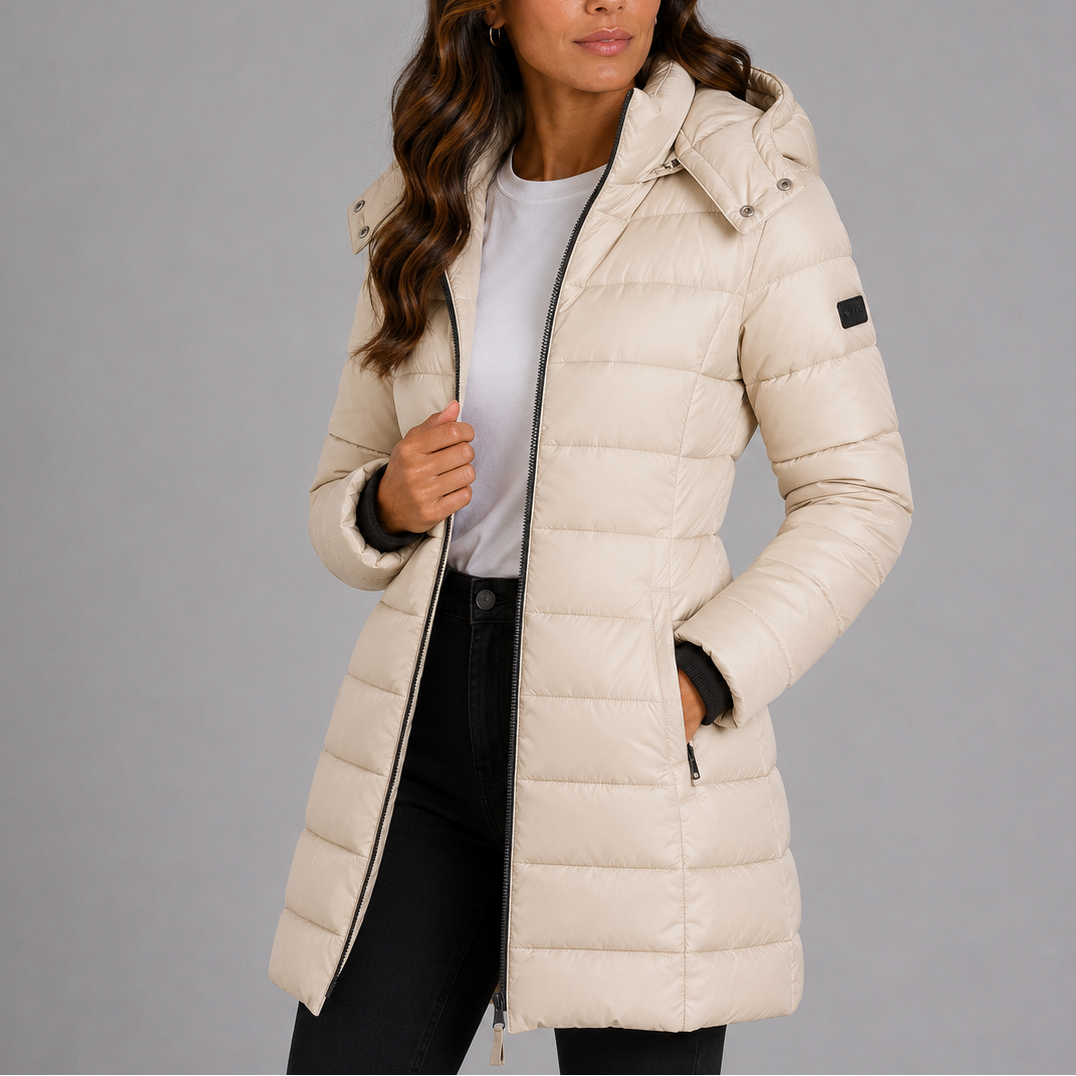 Women's Puffer Jacket Hooded Quilted Winter Wear