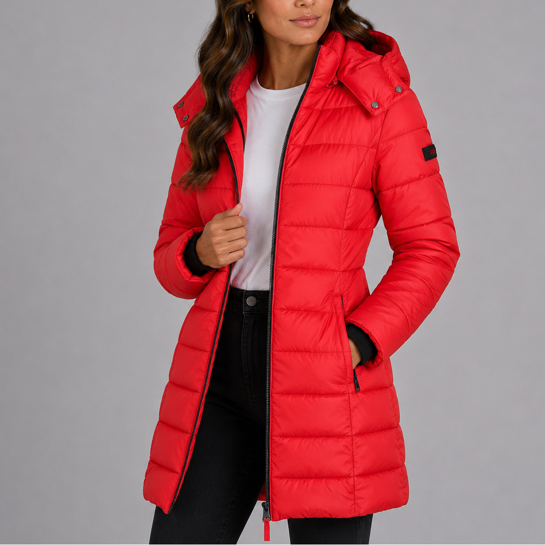 Women's Puffer Jacket Hooded Quilted Winter Wear