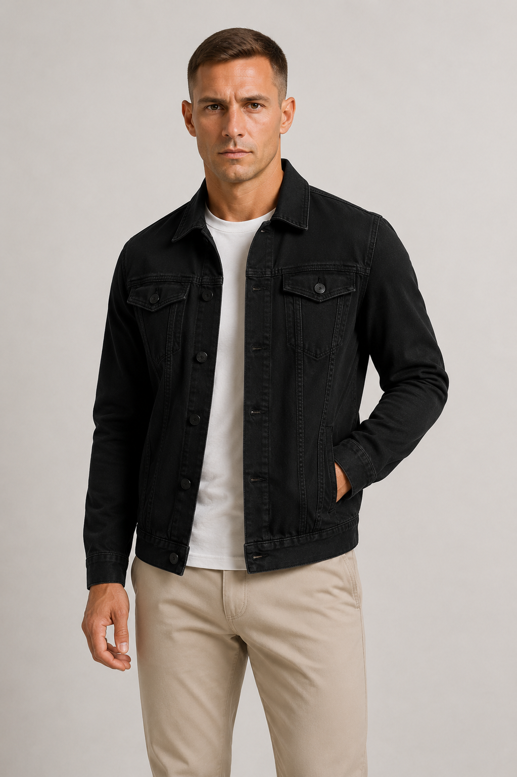 Beckett | Men's Classic Button-Front Denim Jacket source image 5