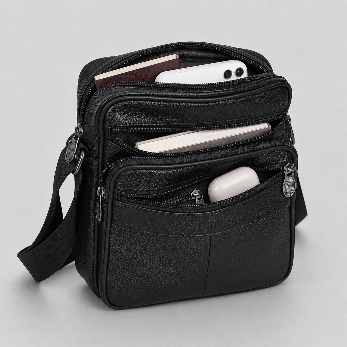 Wilfred | Men's Leather-Look Shoulder Bag with Organised Pockets - product photo 2