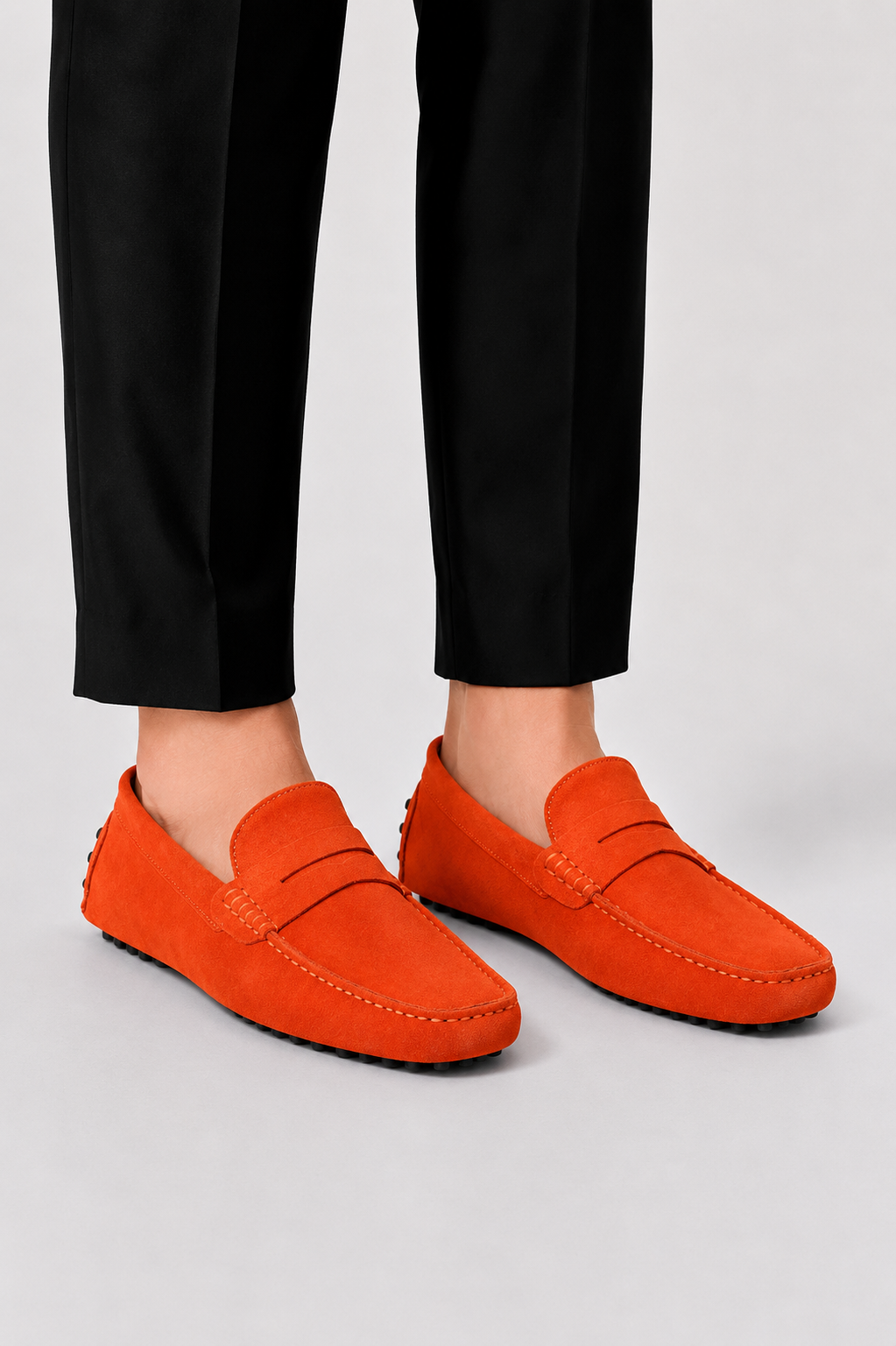 Men's Driving Loafers Suede Penny Strap Slip On Moccasin