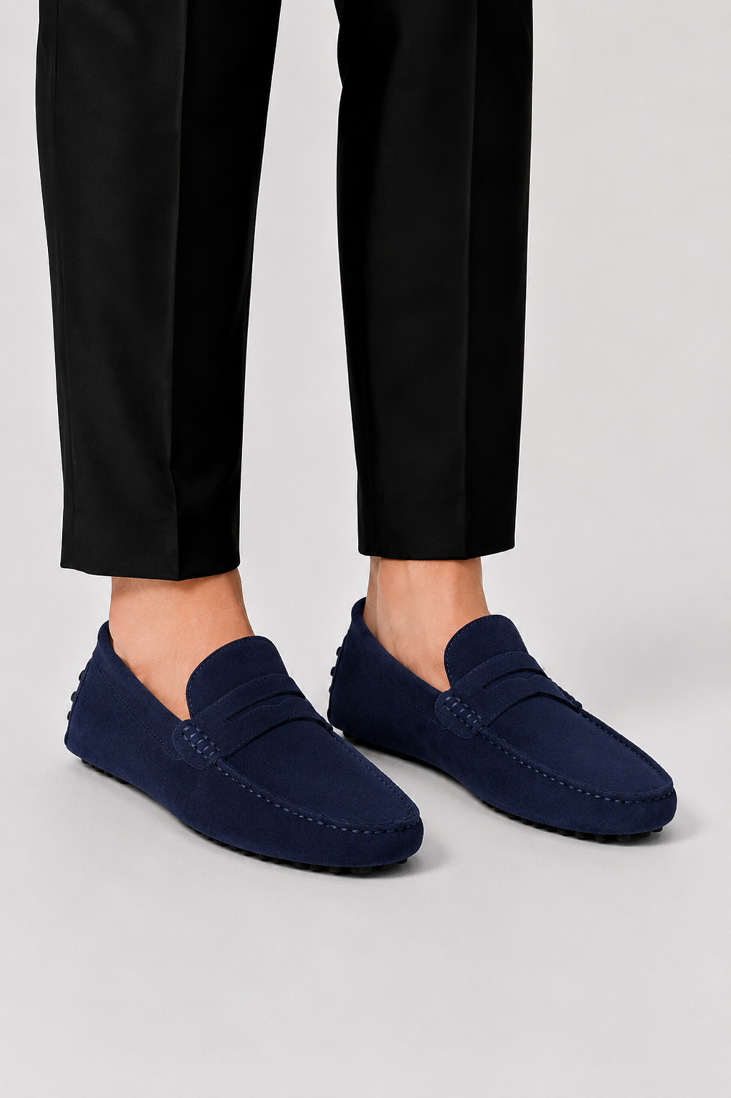 Men's Driving Loafers Suede Penny Strap Slip On Moccasin