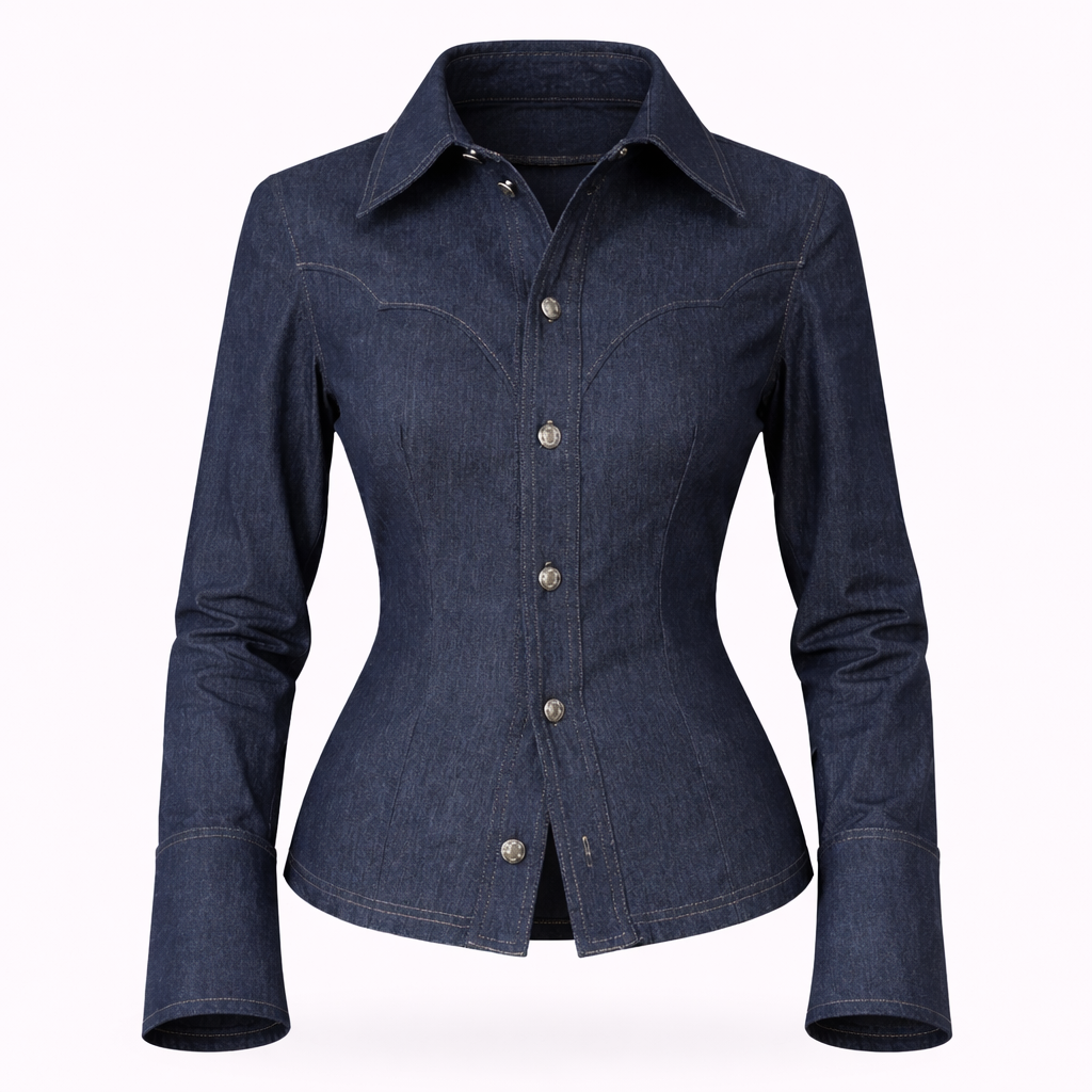 Denim Shirt Washed with Button Front