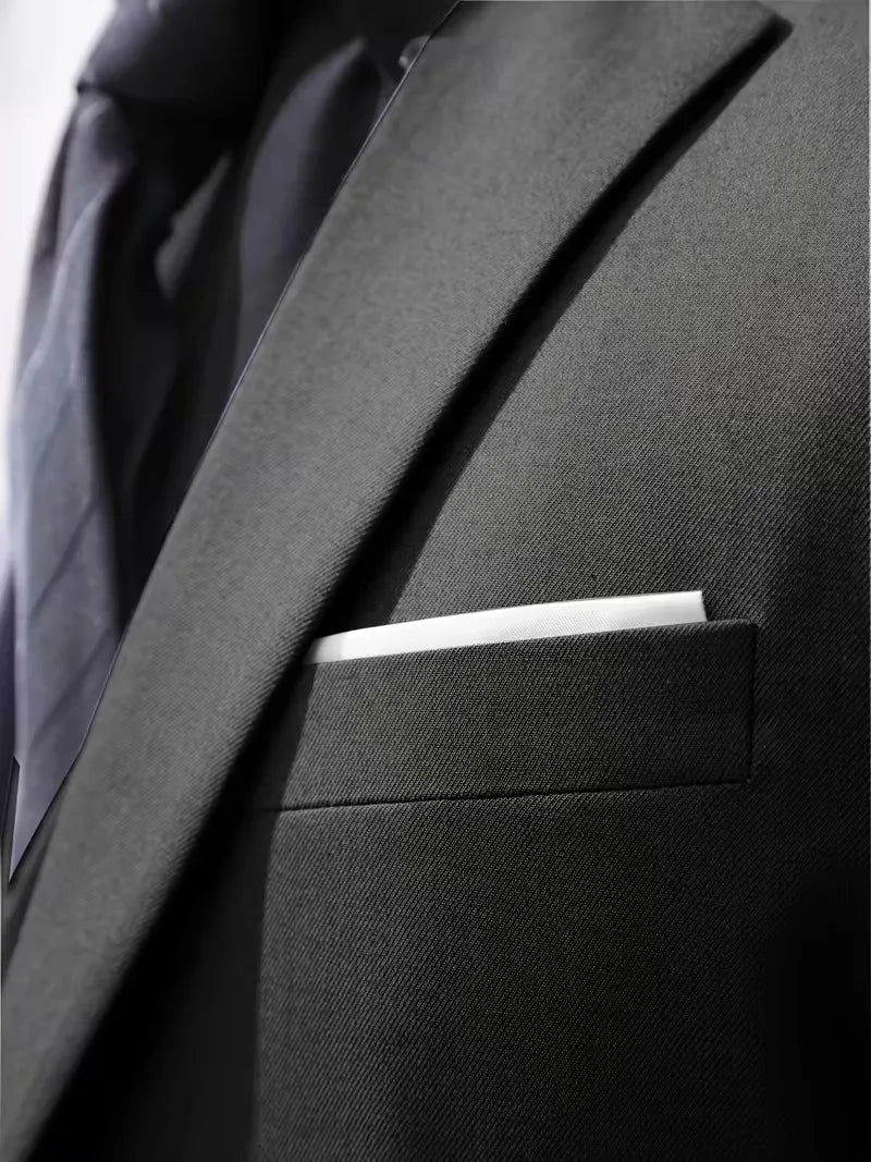 Men's Three Piece Suit Woven Fabric Peak Lapel Tailored Fit Formal