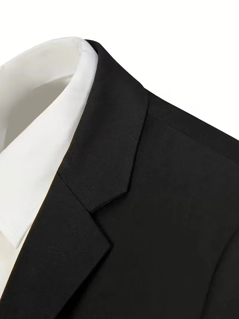 Men's Three Piece Suit Woven Fabric Peak Lapel Tailored Fit Formal
