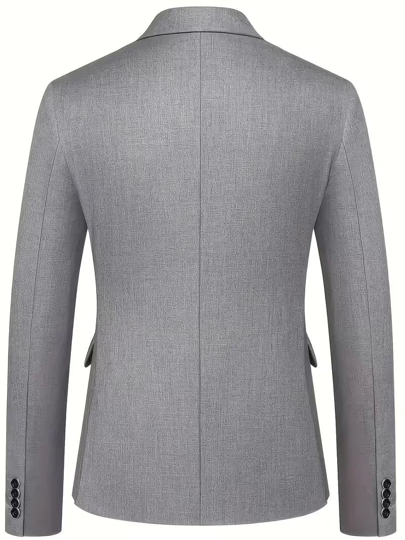 Men's Three Piece Suit Woven Fabric Peak Lapel Tailored Fit Formal