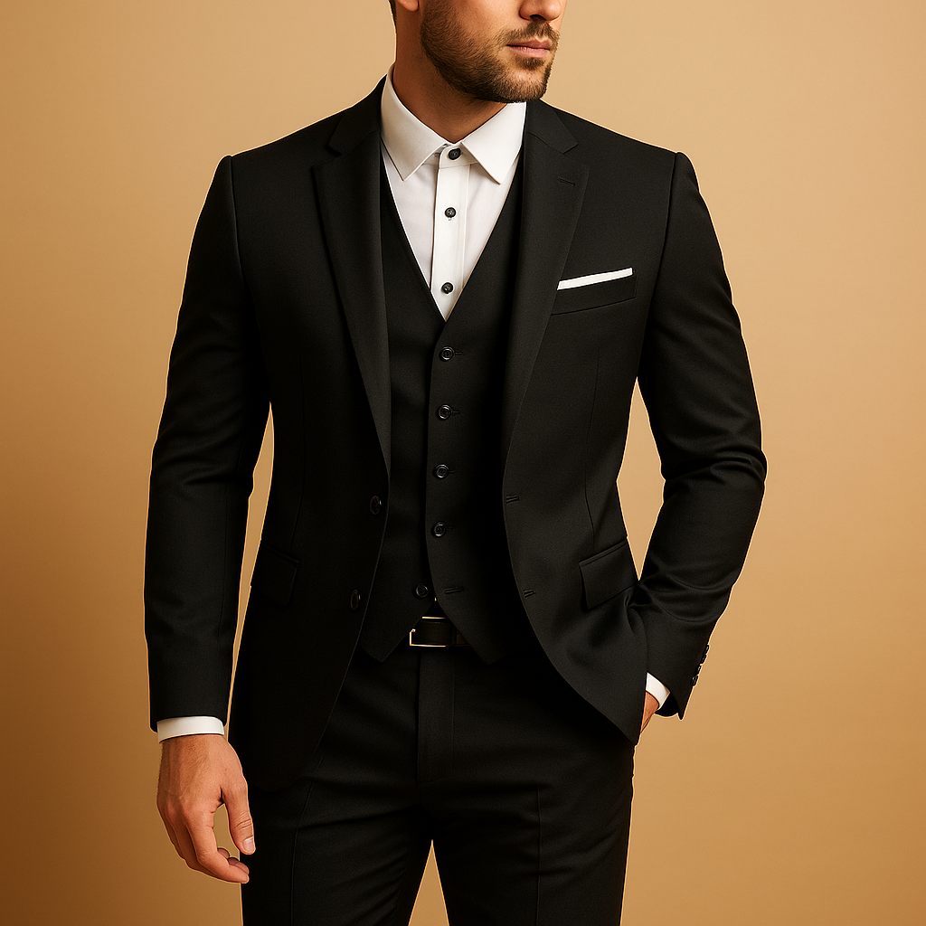 Suit Men's Woven Fabric Three Piece Design