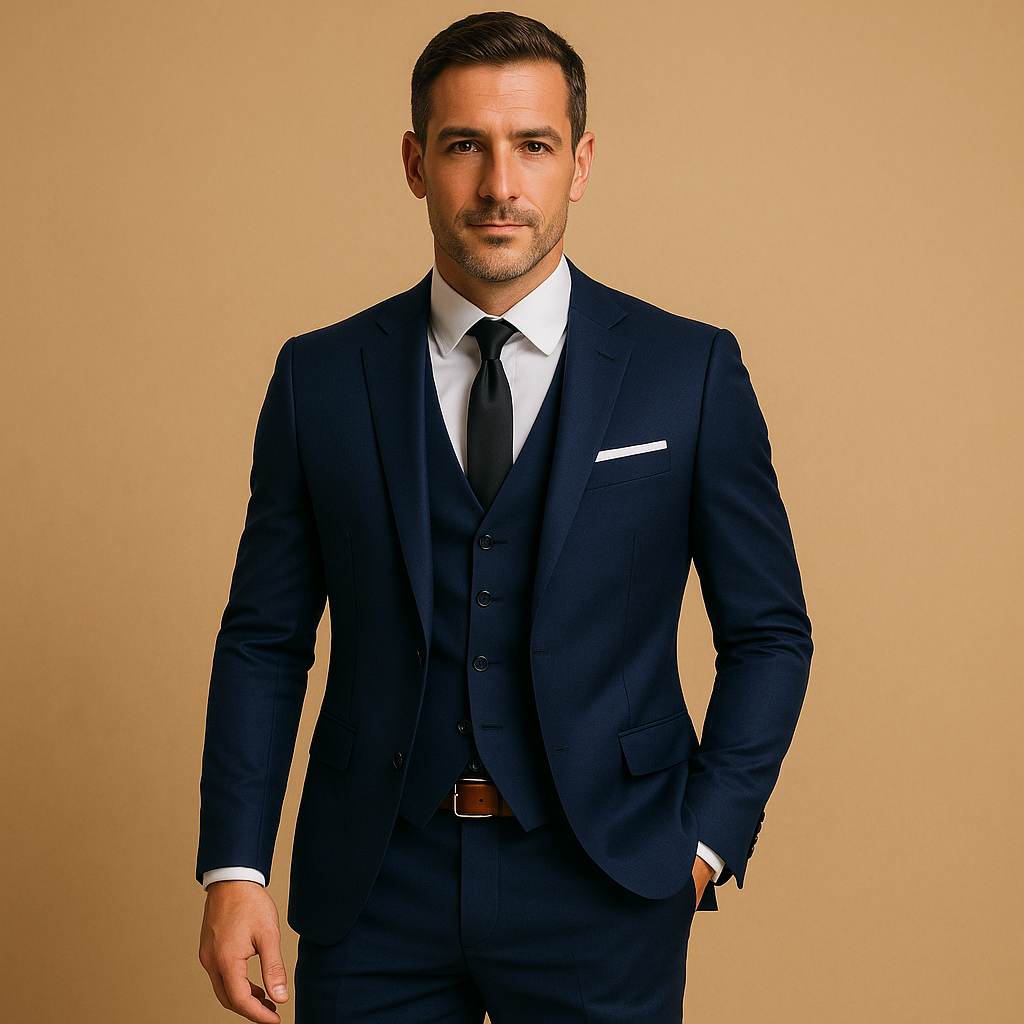 Suit Men's Woven Fabric Three Piece Design