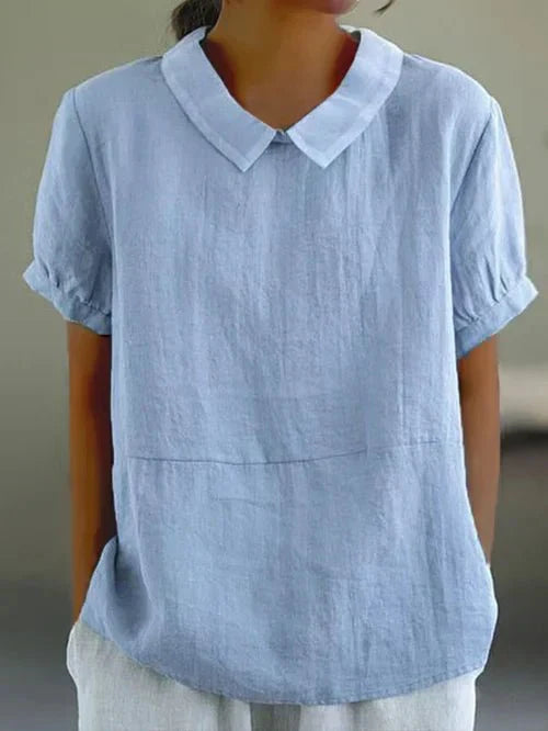 Blouse Women's Woven Fabric Peter Pan Collar