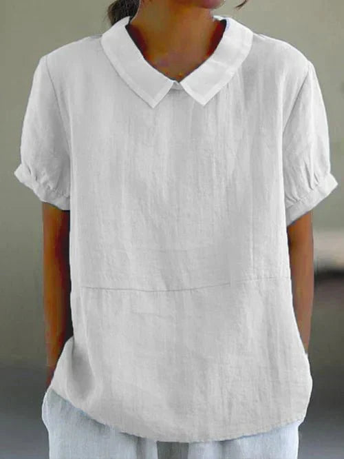 Blouse Women's Woven Fabric Peter Pan Collar
