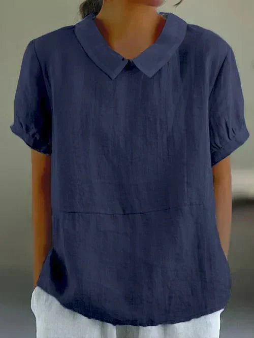 Blouse Women's Woven Fabric Peter Pan Collar