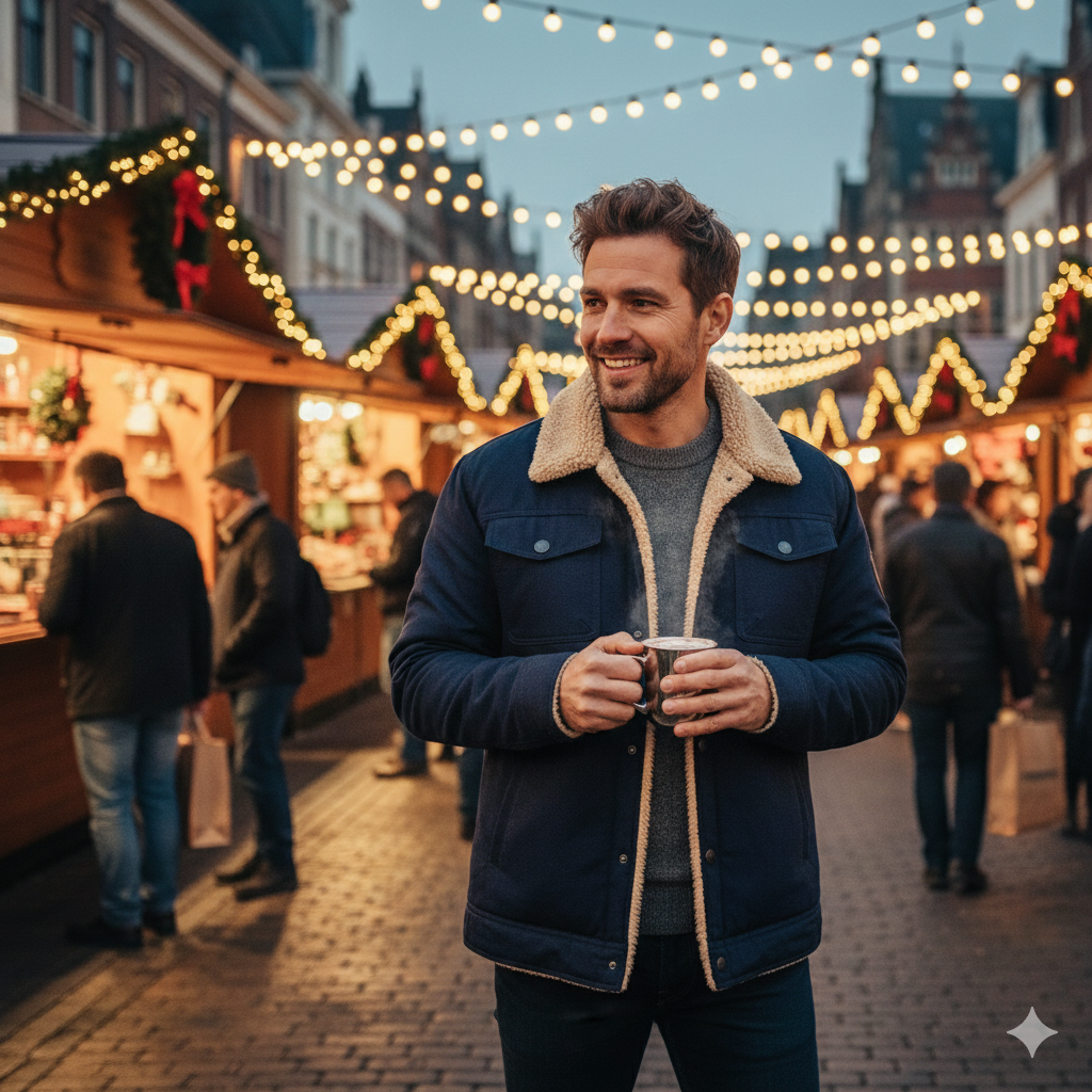 Armand / Men’s Sherpa-Lined Cotton-Blend Winter Jacket