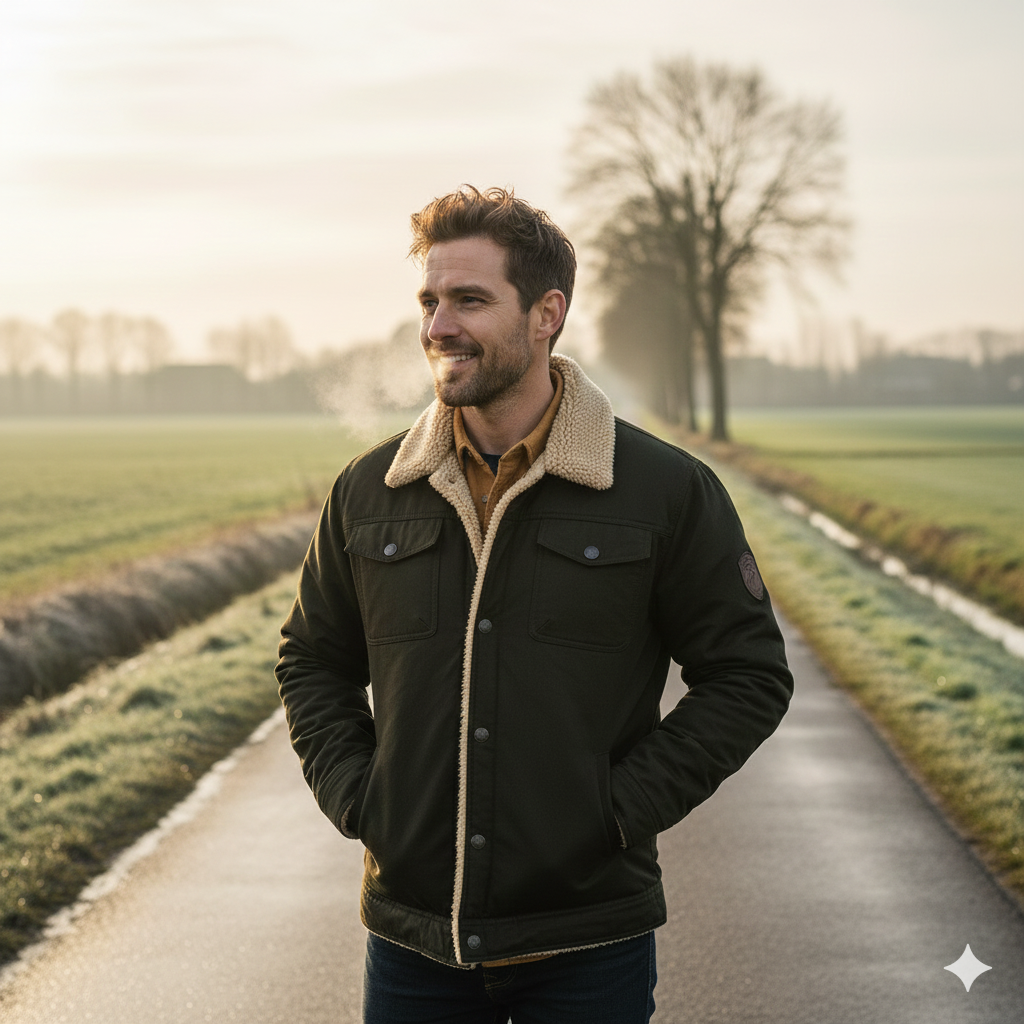 Armand / Men’s Sherpa-Lined Cotton-Blend Winter Jacket