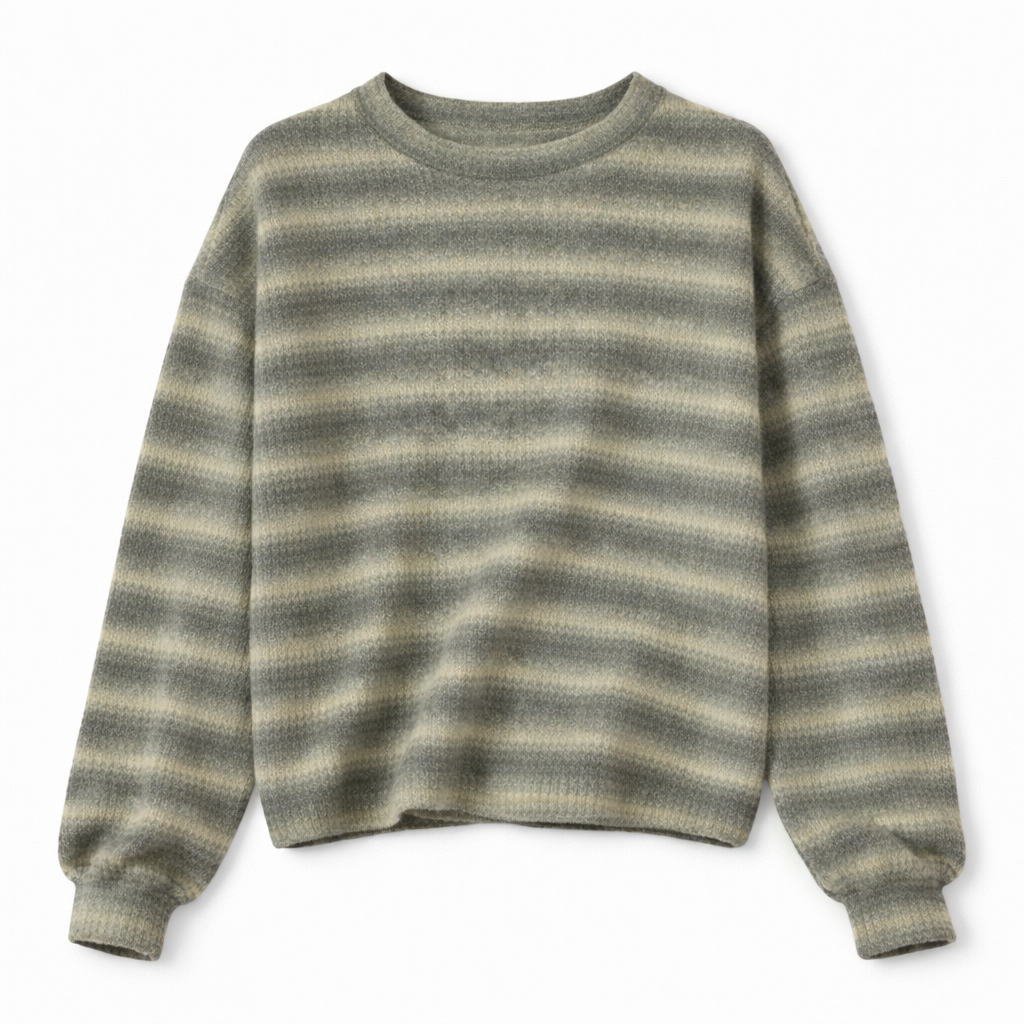 Sweatshirt Striped with Round Neck