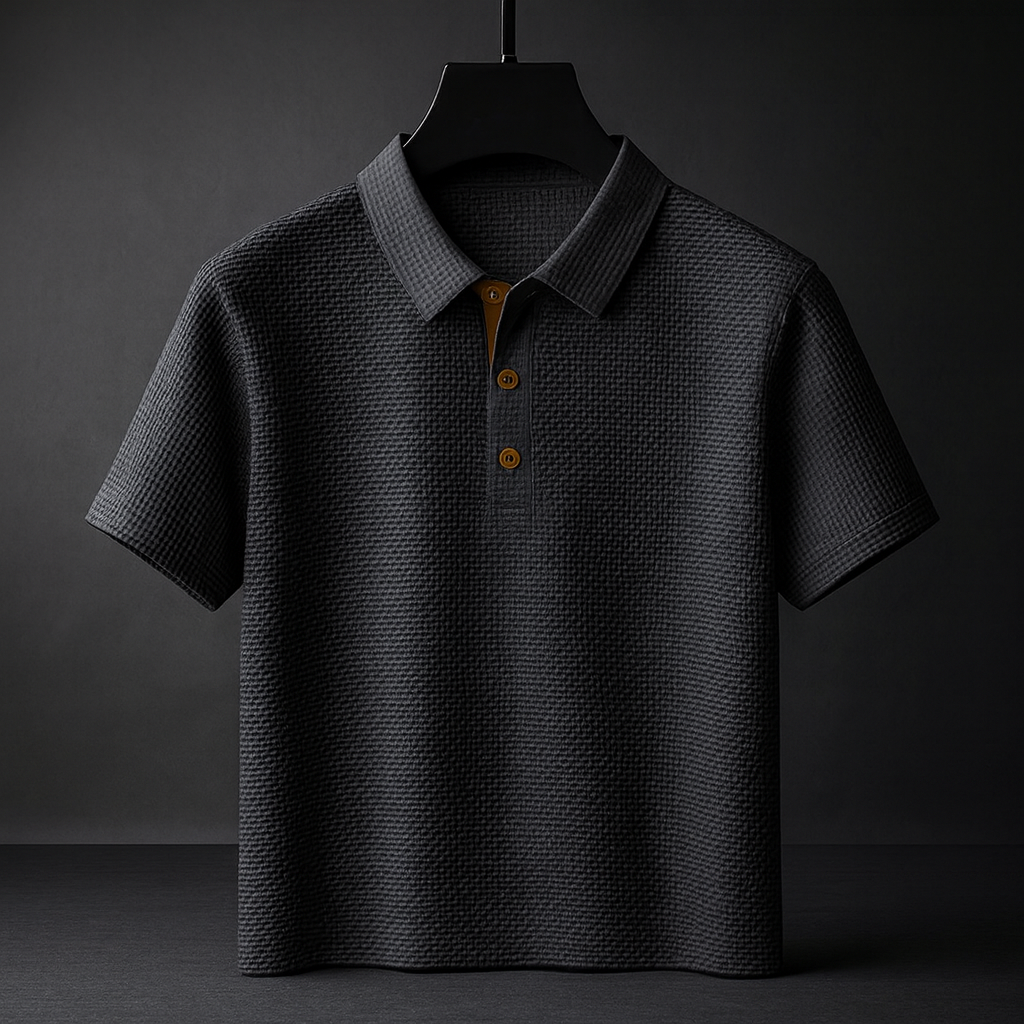 Dumain / Men’s Short Sleeve Polo Shirt with Textured Knit