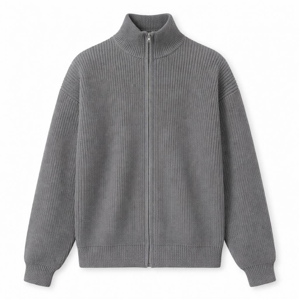 Knit Jacket with Zip-Up Front