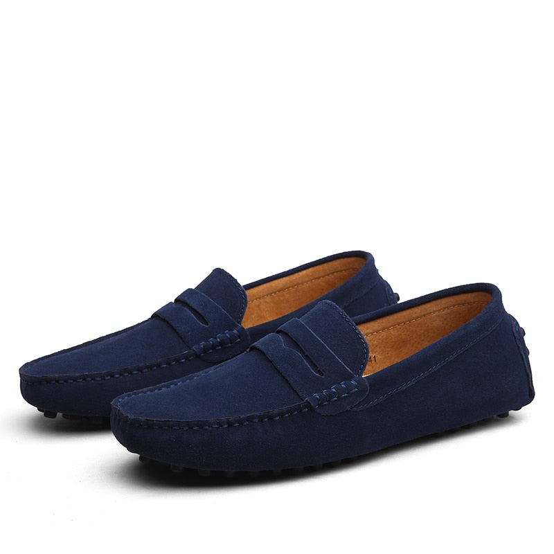 Men's Penny Loafers Suede Moccasin Toe Slip On Casual Driver